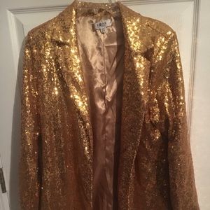 Gold sequin blazer